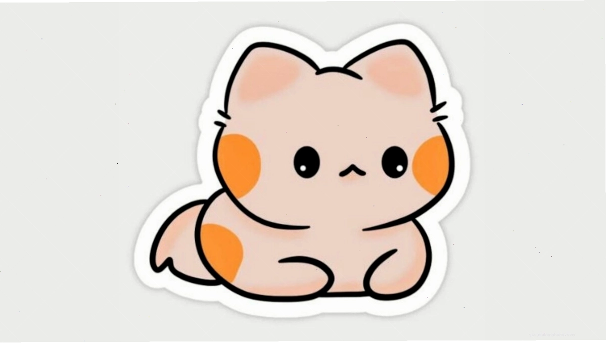 Mèo chibi đang nghịch ngợm với cuộn len