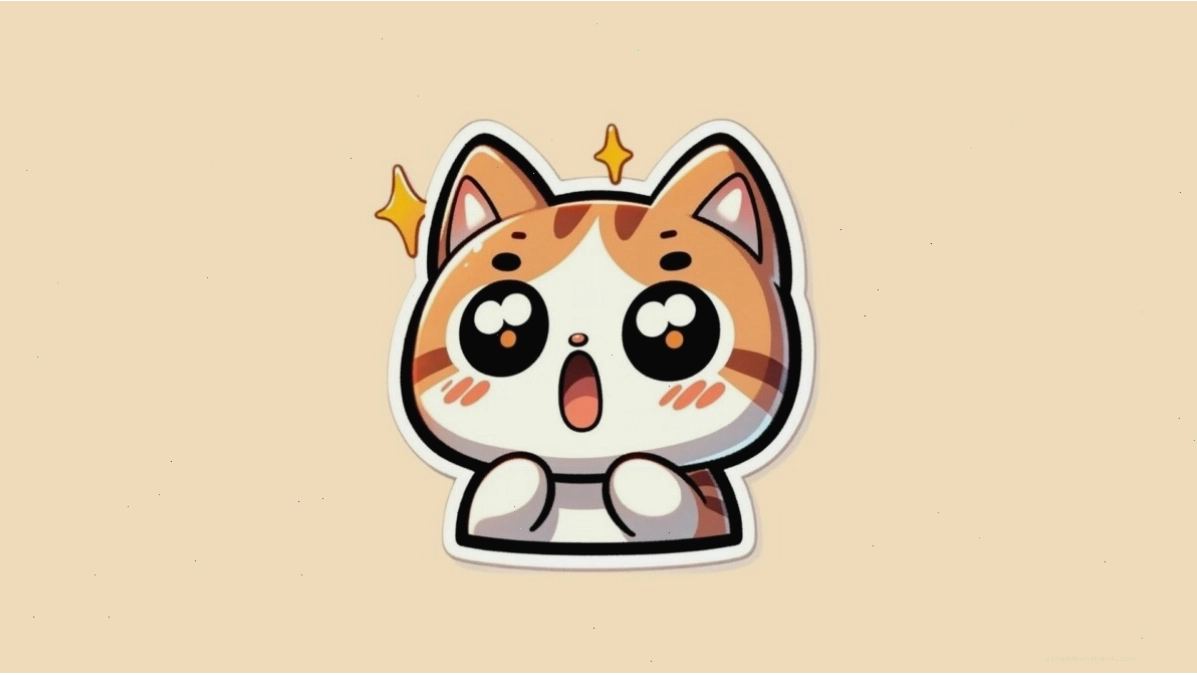 Mèo chibi đội mũ và đeo kính