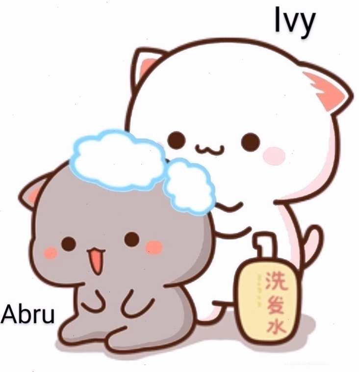 Mèo chibi trên nền màu sắc tươi sáng