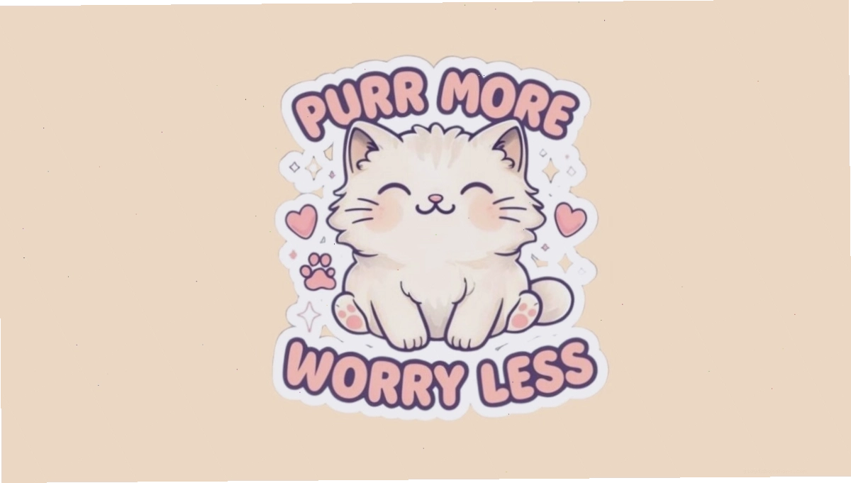 Mèo chibi với biểu cảm hài hước