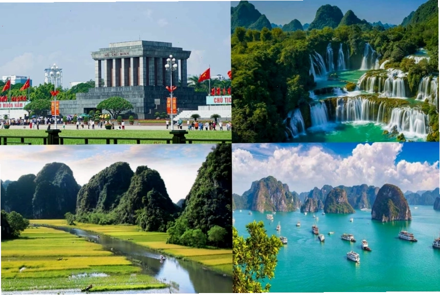 Minh họa các tuyến điểm du lịch Việt Nam đa dạng