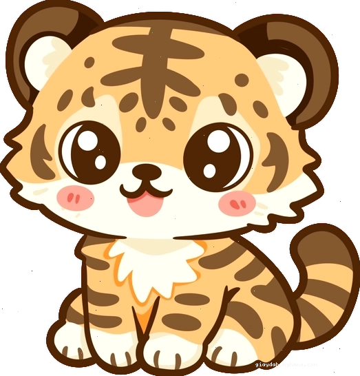 Minh họa chú hổ con phiên bản chibi dễ thương