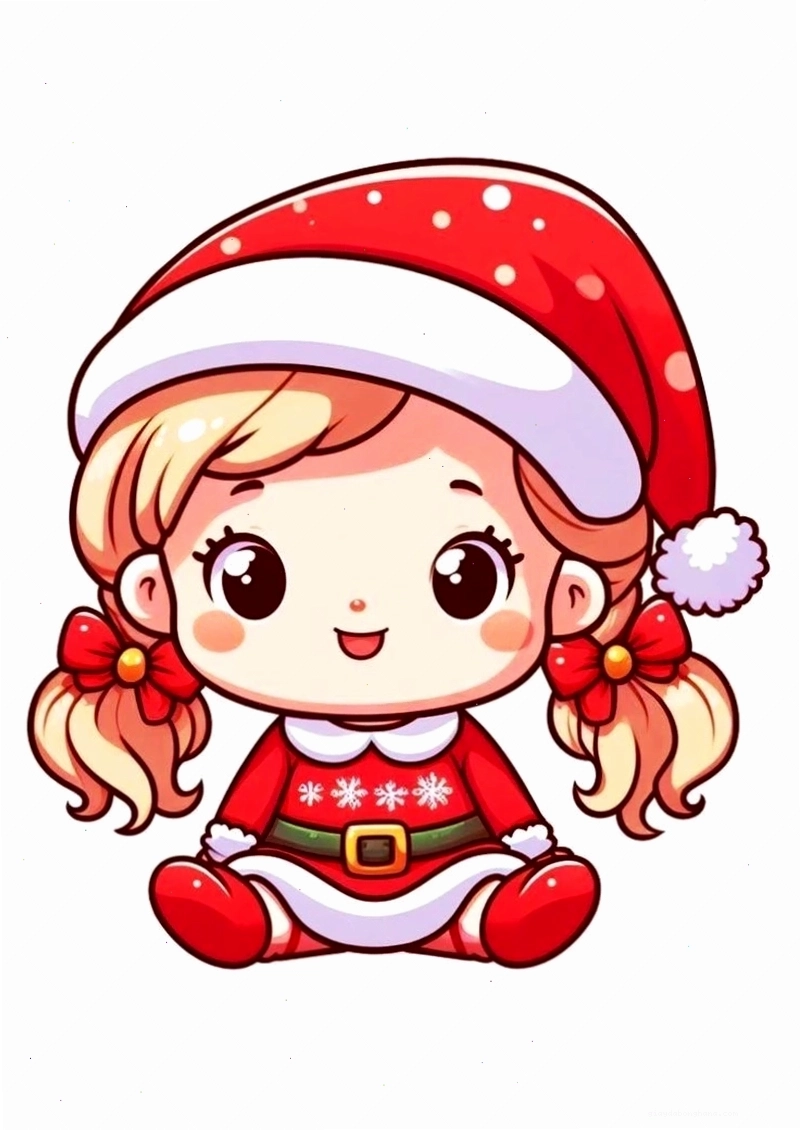Một cây thông Noel chibi dễ thương với các phụ kiện trang trí nhỏ xinh