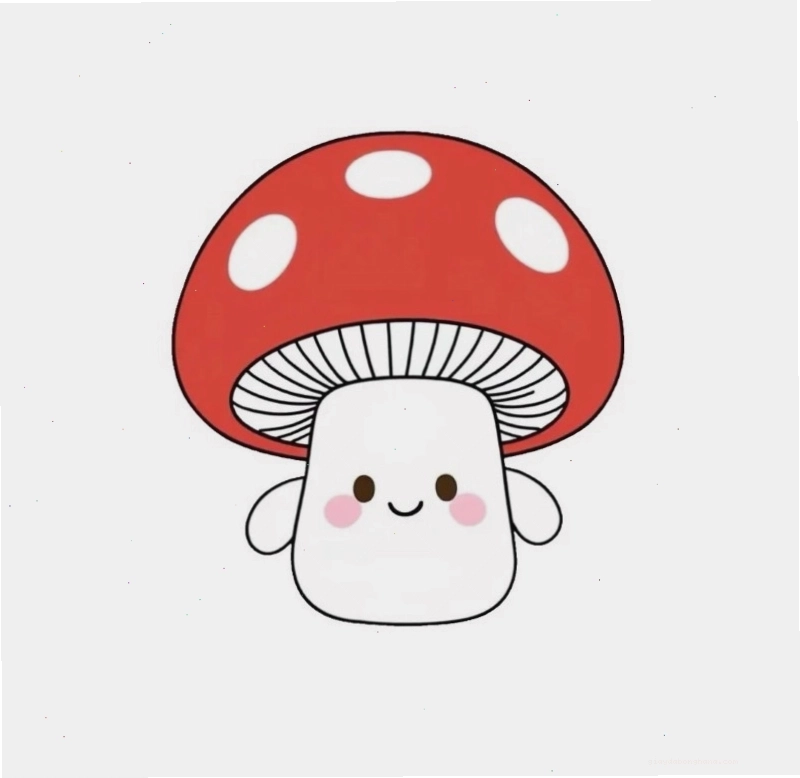 Nấm chibi 1 với chiếc mũ màu đỏ nổi bật