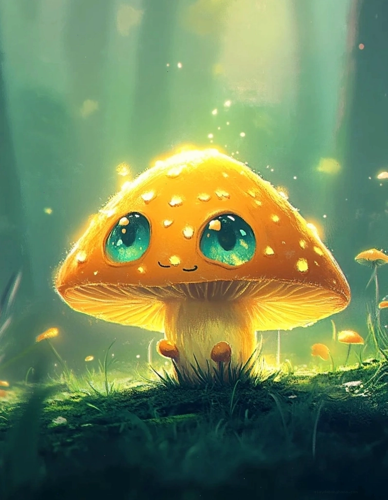 Nấm chibi 10 với màu sắc rực rỡ