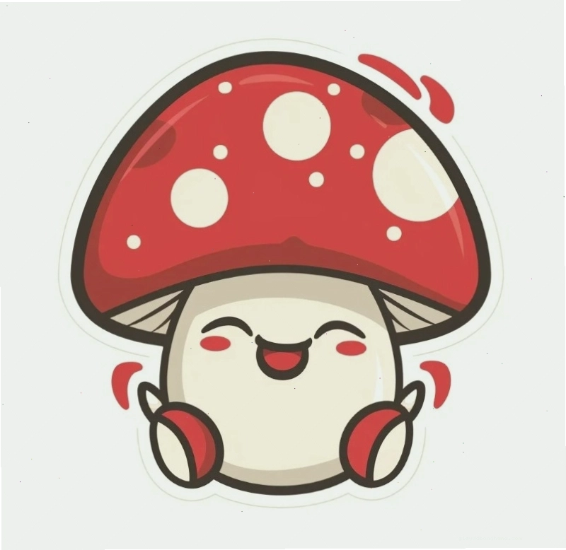 Nấm chibi 3 với nụ cười rạng rỡ
