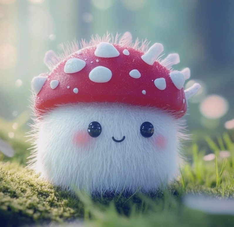 Nấm chibi 6 trong bộ trang phục ngộ nghĩnh