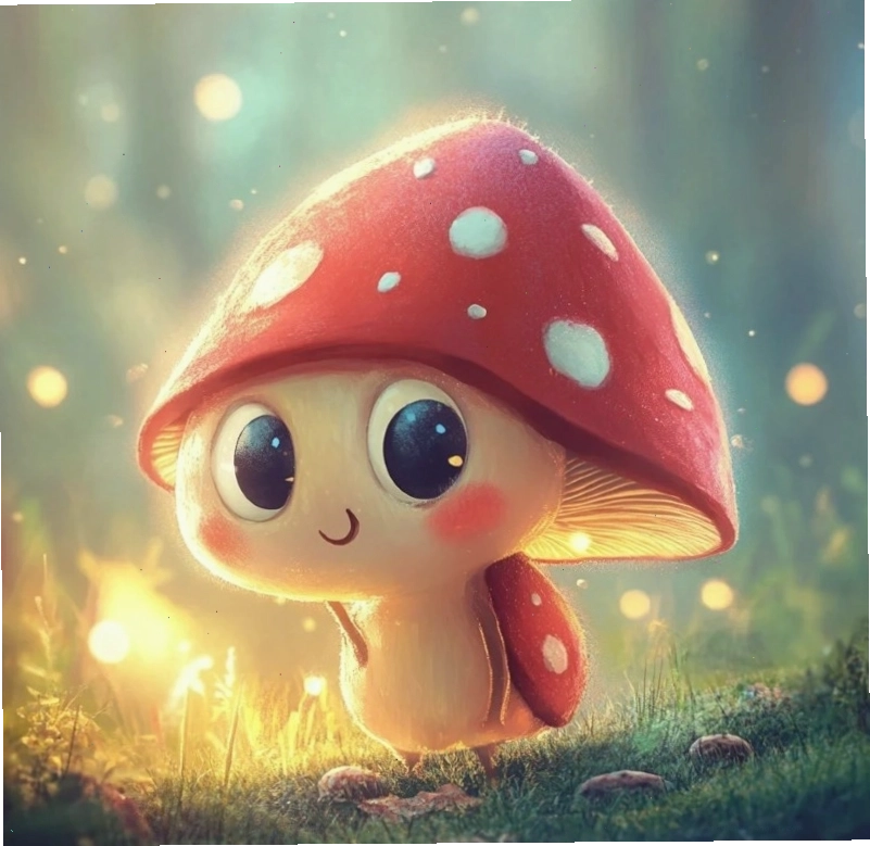 Nấm chibi 7 đang khám phá thế giới xung quanh
