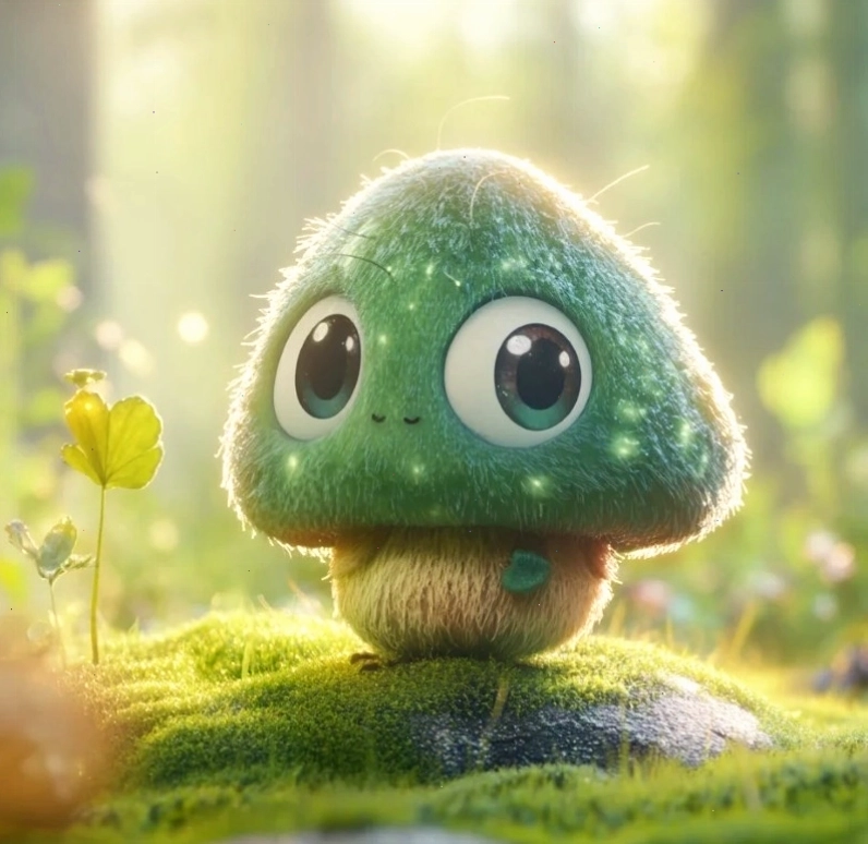 Nấm chibi 8 với cặp má hồng đáng yêu