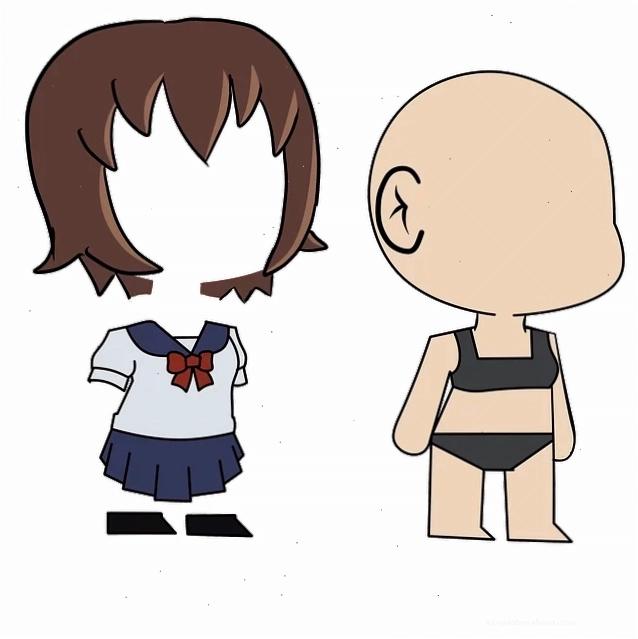 Nhân vật anime chibi trong trang phục độc đáo