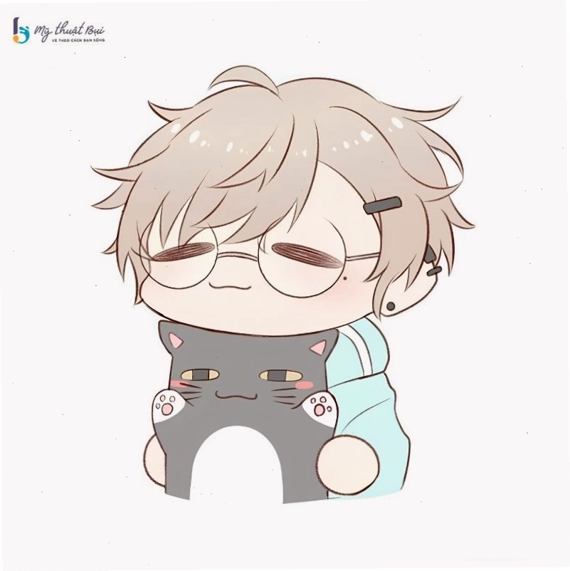 Nhân vật chibi nam và nữ cùng nhau vui đùa