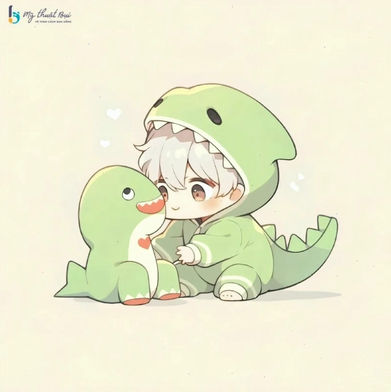 Nhân vật chibi nam với trang phục thể thao, biểu cảm tinh nghịch