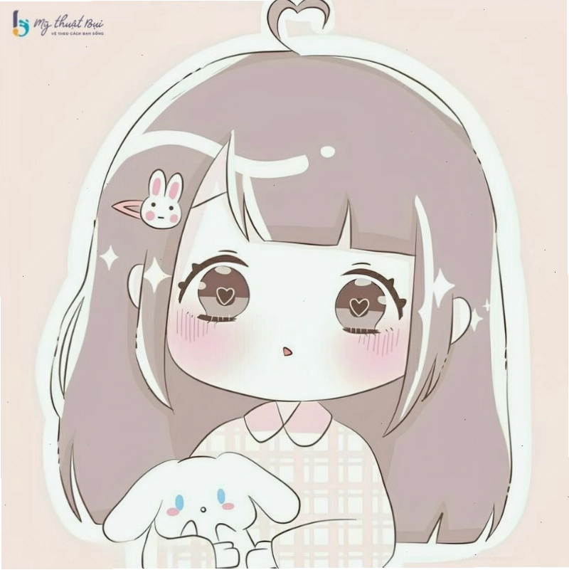 Nhân vật chibi nữ trong trang phục mùa đông ấm áp