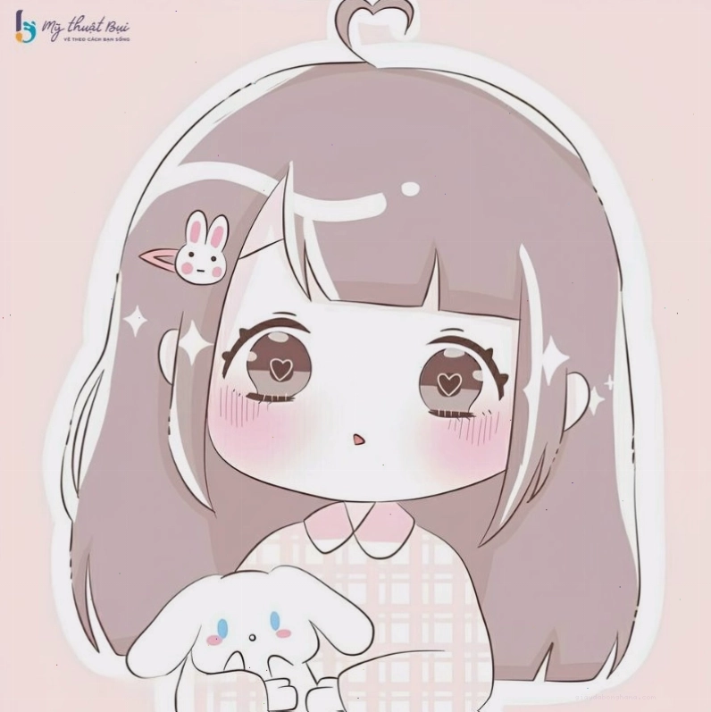 Nhân vật chibi nữ với đôi mắt long lanh