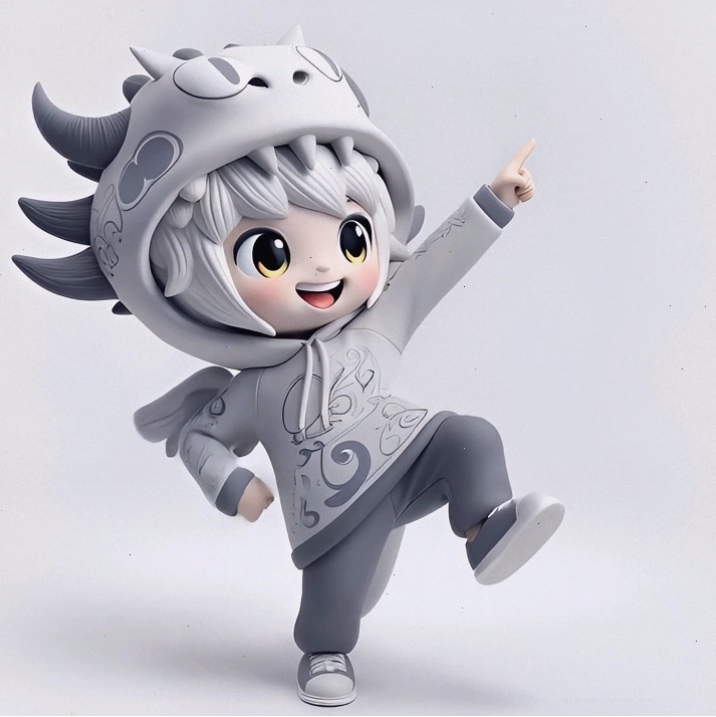 Nhân vật hoạt hình chibi 3D với nét kawaii dễ thương