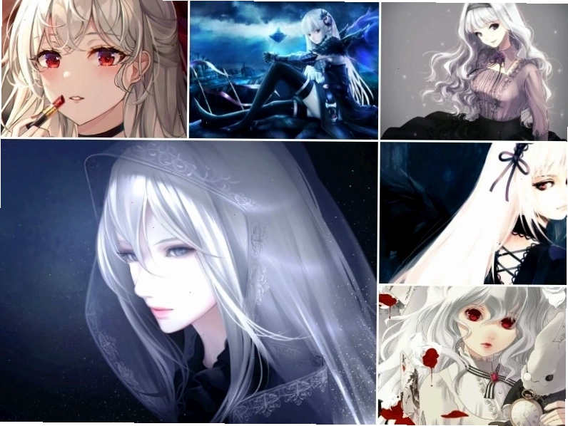Nhân vật nữ anime tóc trắng sở hữu nụ cười nhẹ nhàng và dễ thương