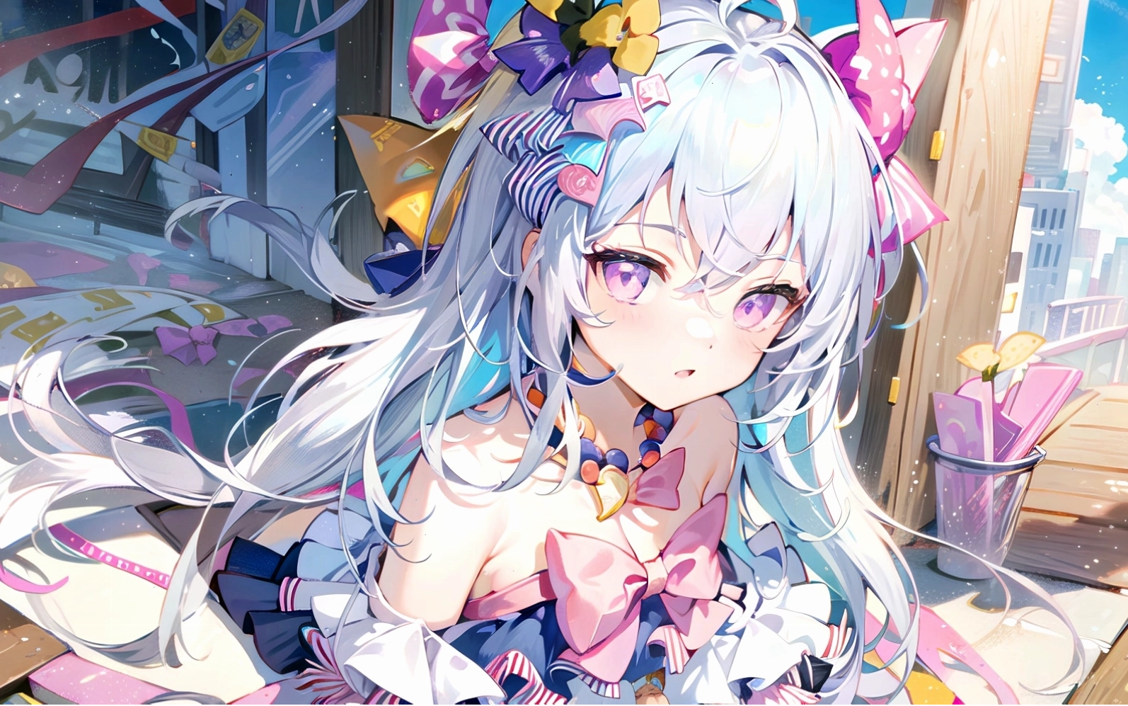 Nhân vật Shirasu Azusa nổi bật với mái tóc trắng trong anime