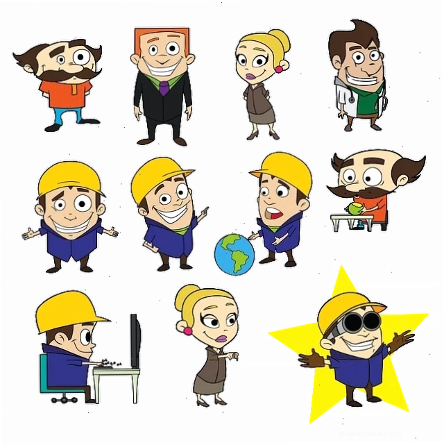 Nhóm nhân vật hoạt hình đa dạng