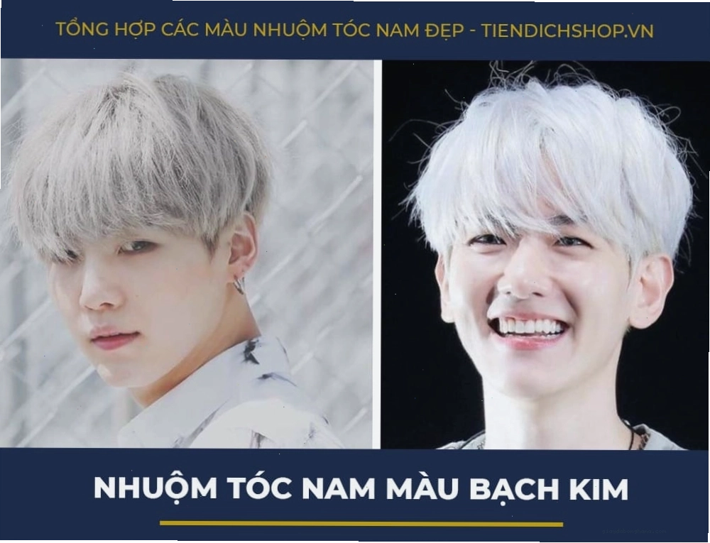 Nhuộm tóc nam màu bạch kim ấn tượng