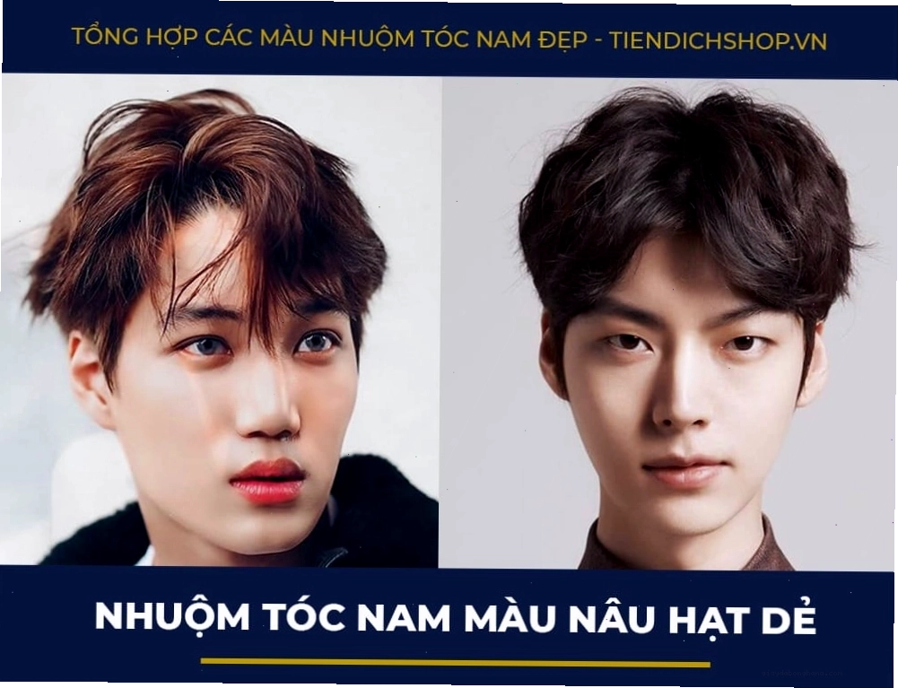 Nhuộm tóc nam màu nâu hạt dẻ ấm áp và trẻ trung