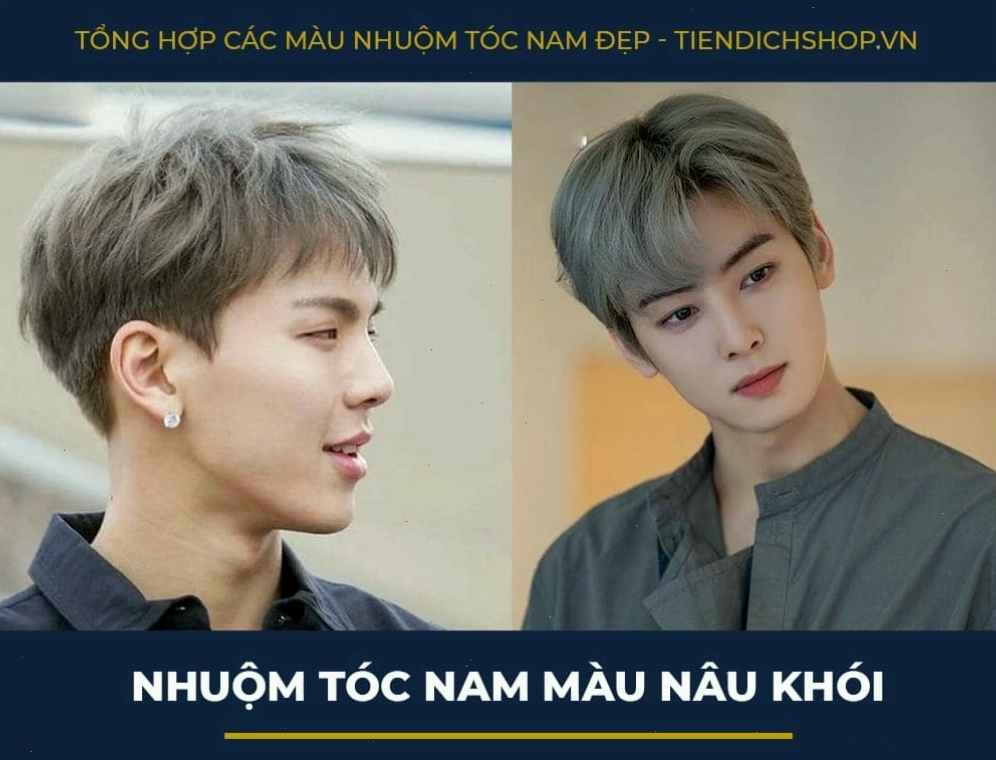 Nhuộm tóc nam màu nâu khói đẹp thời thượng