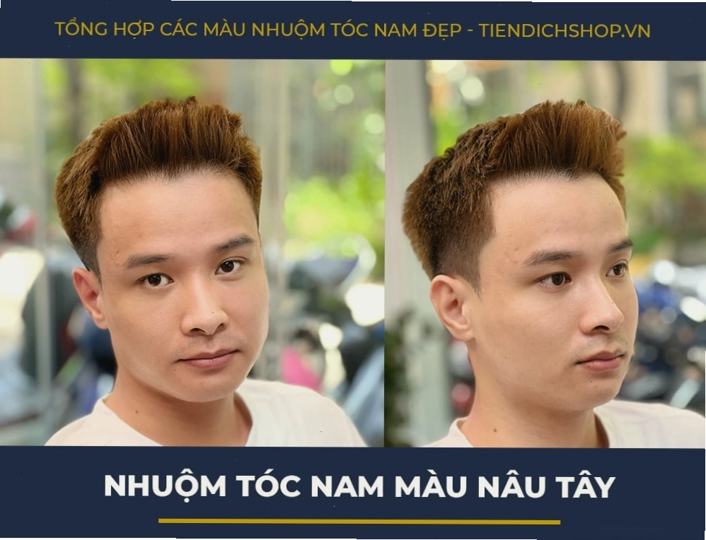 Nhuộm tóc nam màu nâu tây lịch lãm và nam tính
