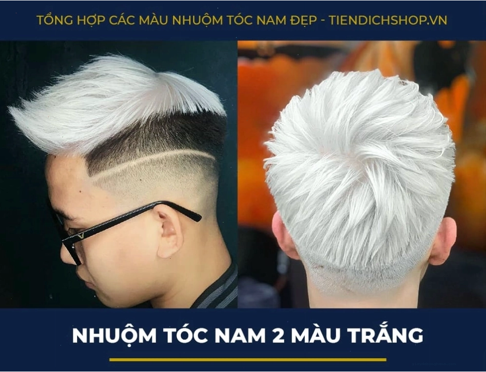 Nhuộm tóc nam màu trắng cá tính và phá cách