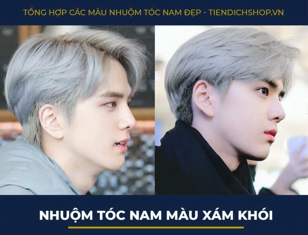 Nhuộm tóc nam màu xám khói ấn tượng và sành điệu