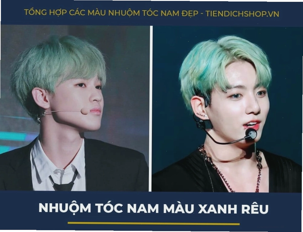 Nhuộm tóc nam màu xanh rêu độc đáo và đầy phong cách