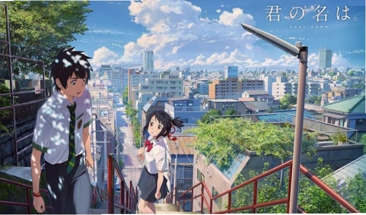 Poster phim anime tình cảm Tên cậu là gì? với hình ảnh hai nhân vật chính