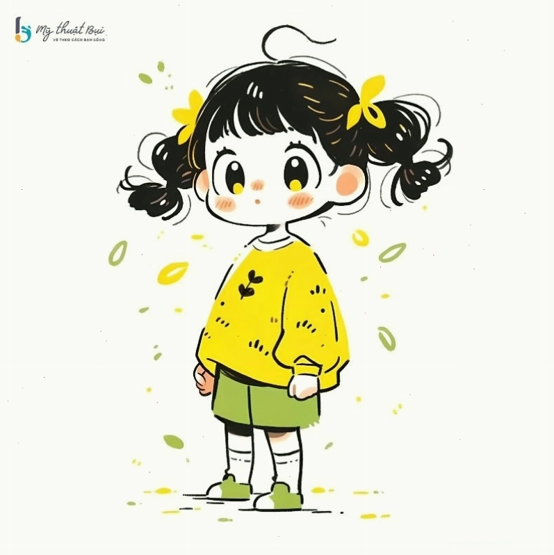 Quá trình vẽ một nhân vật anime chibi cute girl