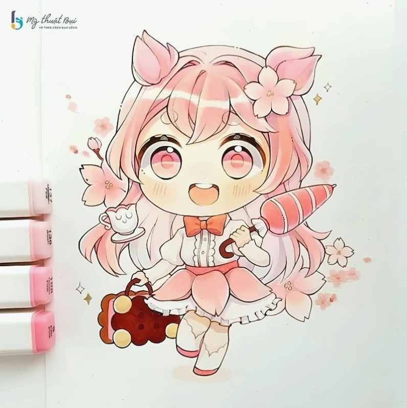 Quá trình vẽ một nhân vật chibi từng bước
