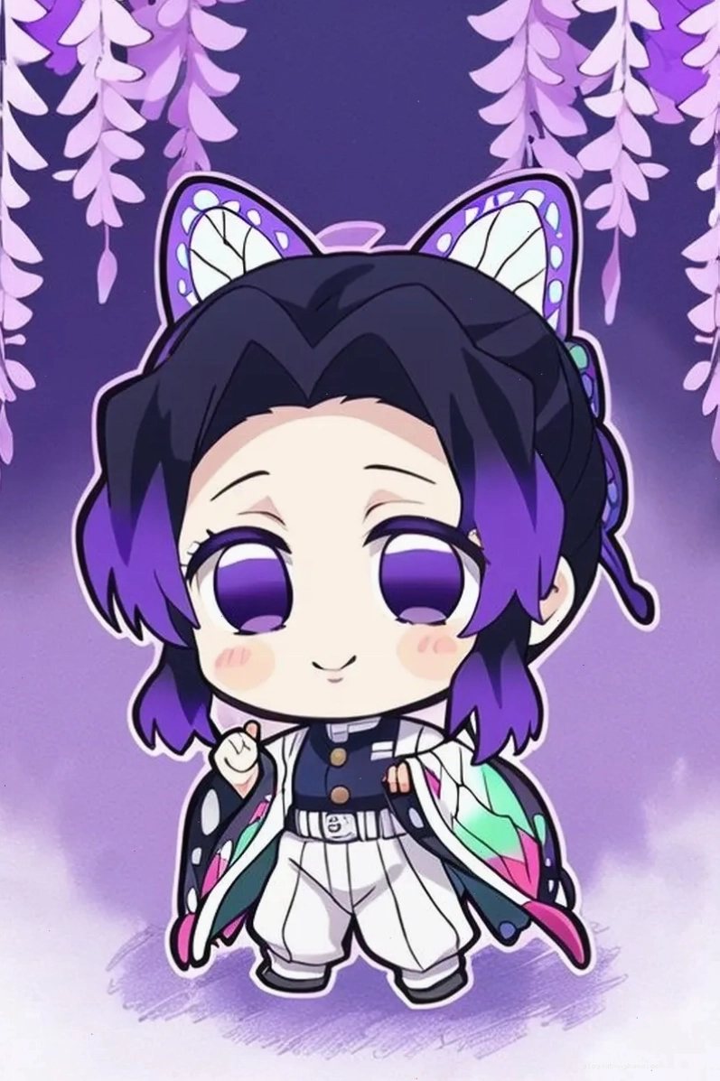 Sáng tạo cực dễ thương với shinobu kochou chibi trong nhiều bối cảnh