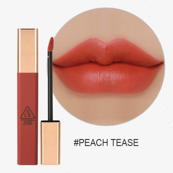 Son kem lì 3CE Peach Tease Đỏ Cam Đào - sắc son rạng rỡ trên môi