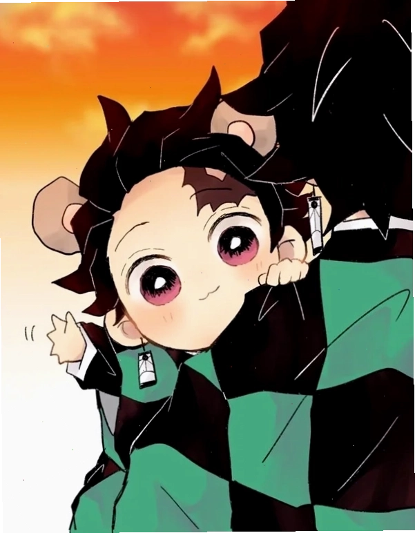 Tanjiro trong phong cách anime chibi