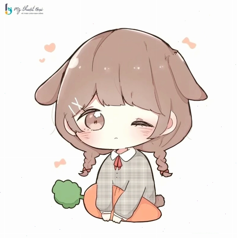 Tạo hình chibi nữ đáng yêu với các biểu cảm khác nhau