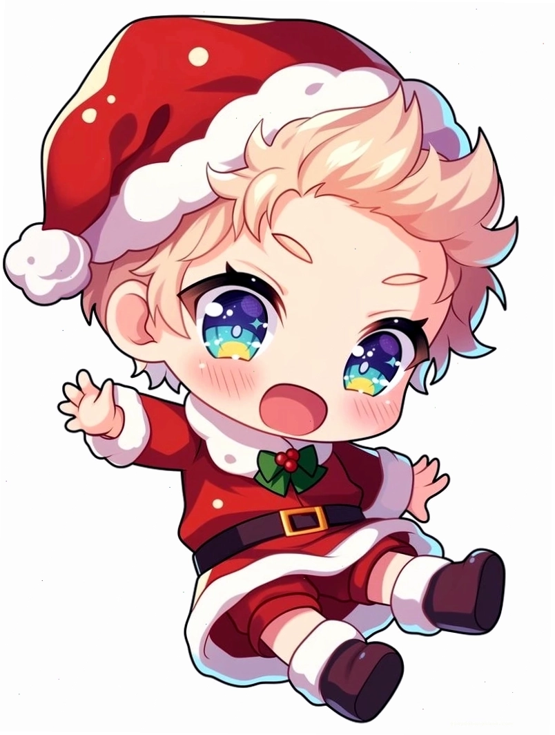 Thiết kế cây thông Noel chibi tối giản và hiện đại