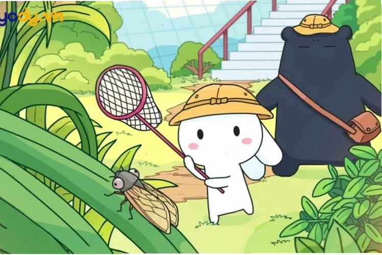 Thỏ bảy màu meme chỉ tay