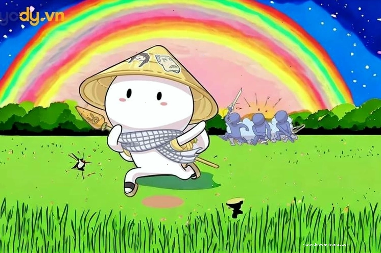 Thỏ bảy màu meme nhếch mép