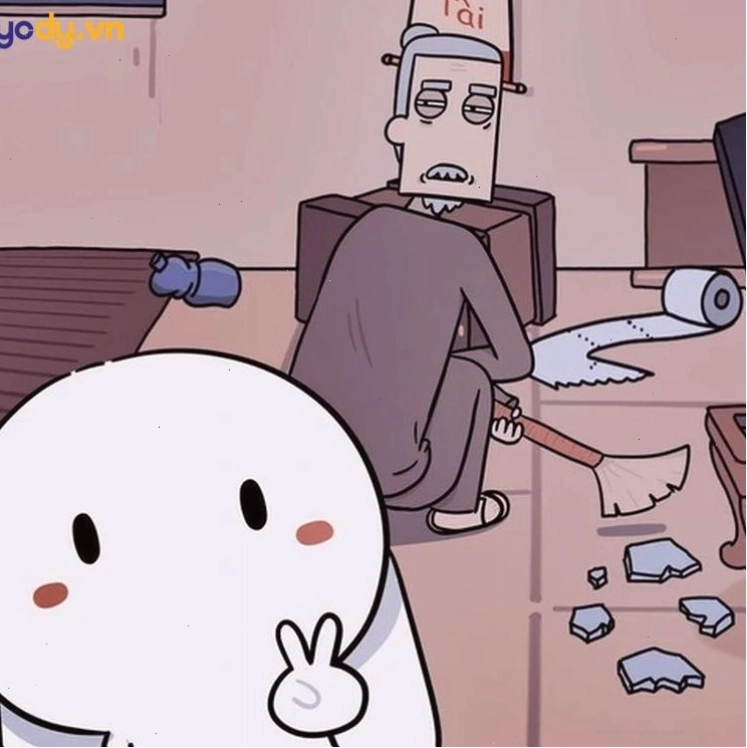 Thỏ bảy màu meme phiên bản buồn