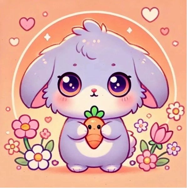 Thỏ chibi cute theo phong cách anime
