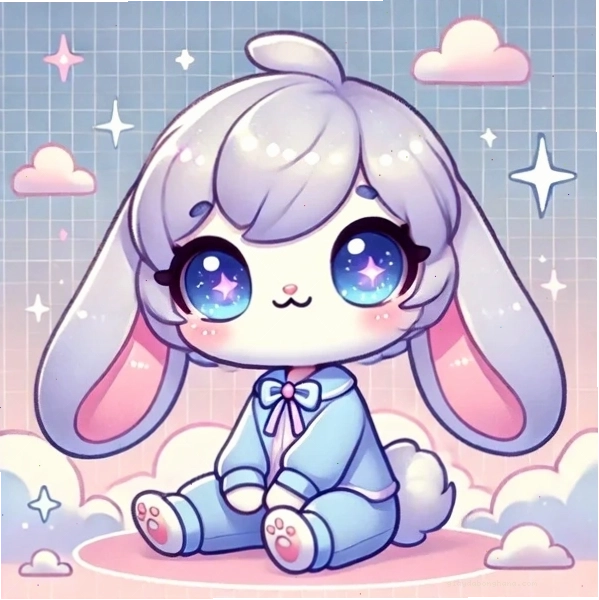 Thỏ chibi dễ thương theo phong cách anime