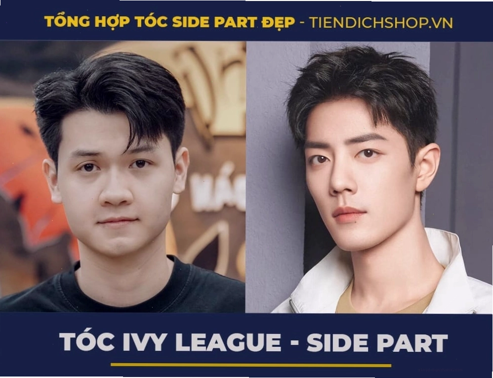 Tóc Ivy League Side Part màu 7/4