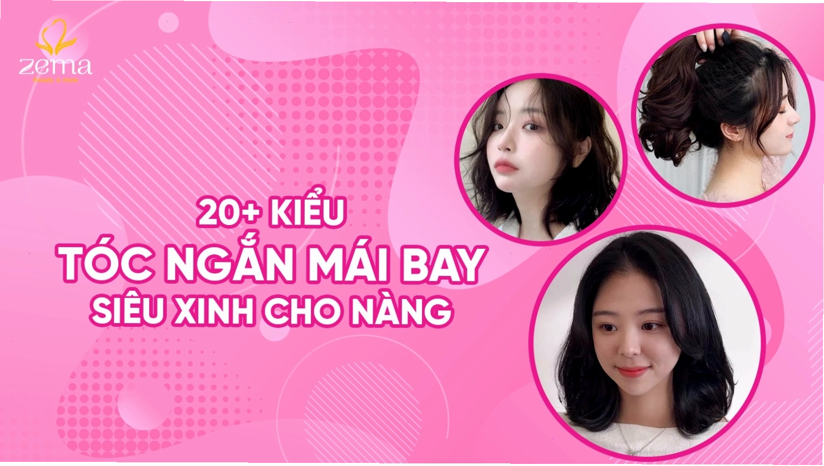 Tóc ngắn mái bay với phần mái ôm lấy khuôn mặt tạo vẻ ngoài thanh thoát