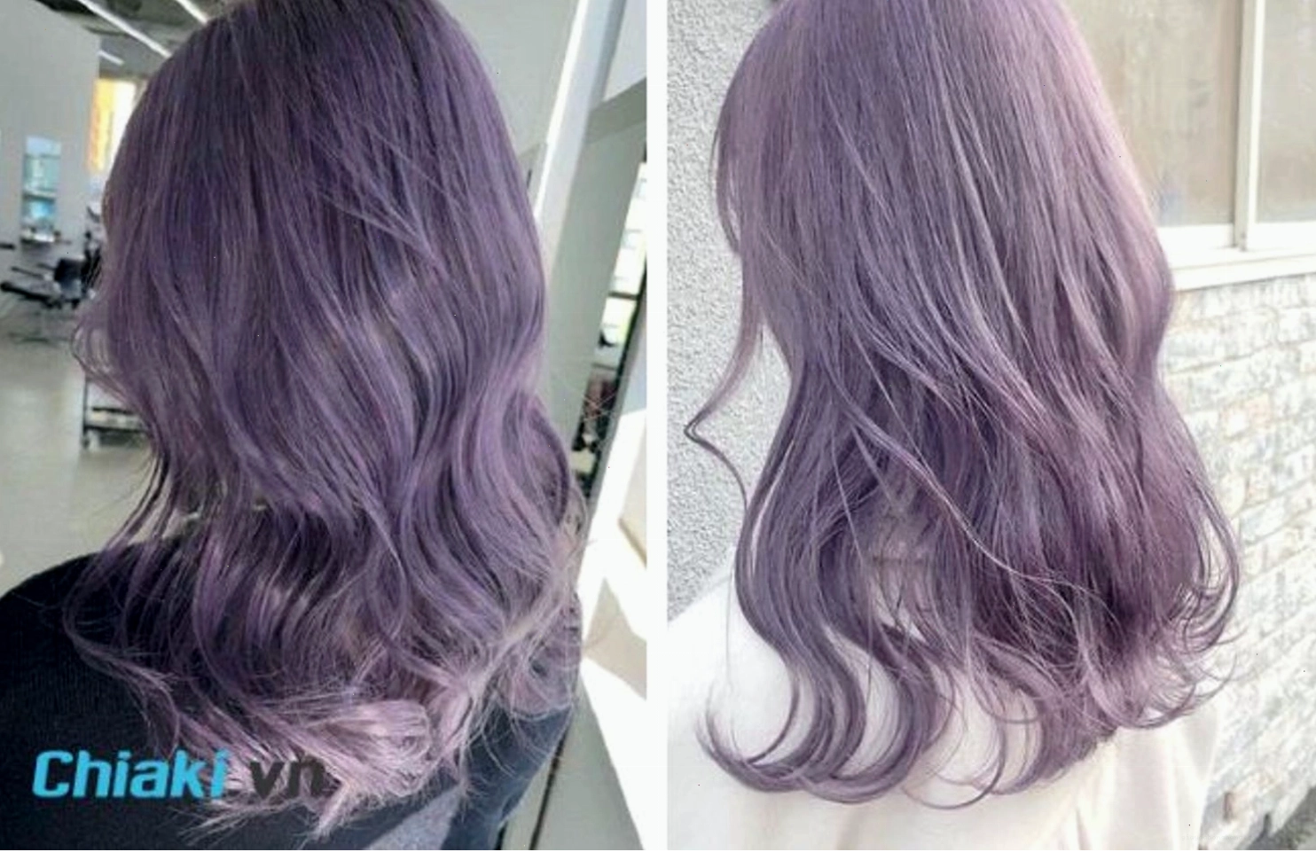 Tóc sau khi tẩy sáng sẵn sàng để nhuộm màu tím pastel