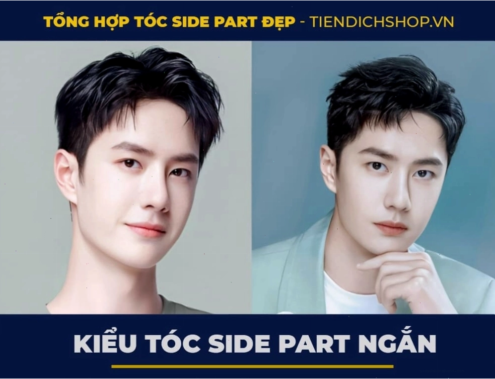 Tóc Side Part ngắn màu 7/4