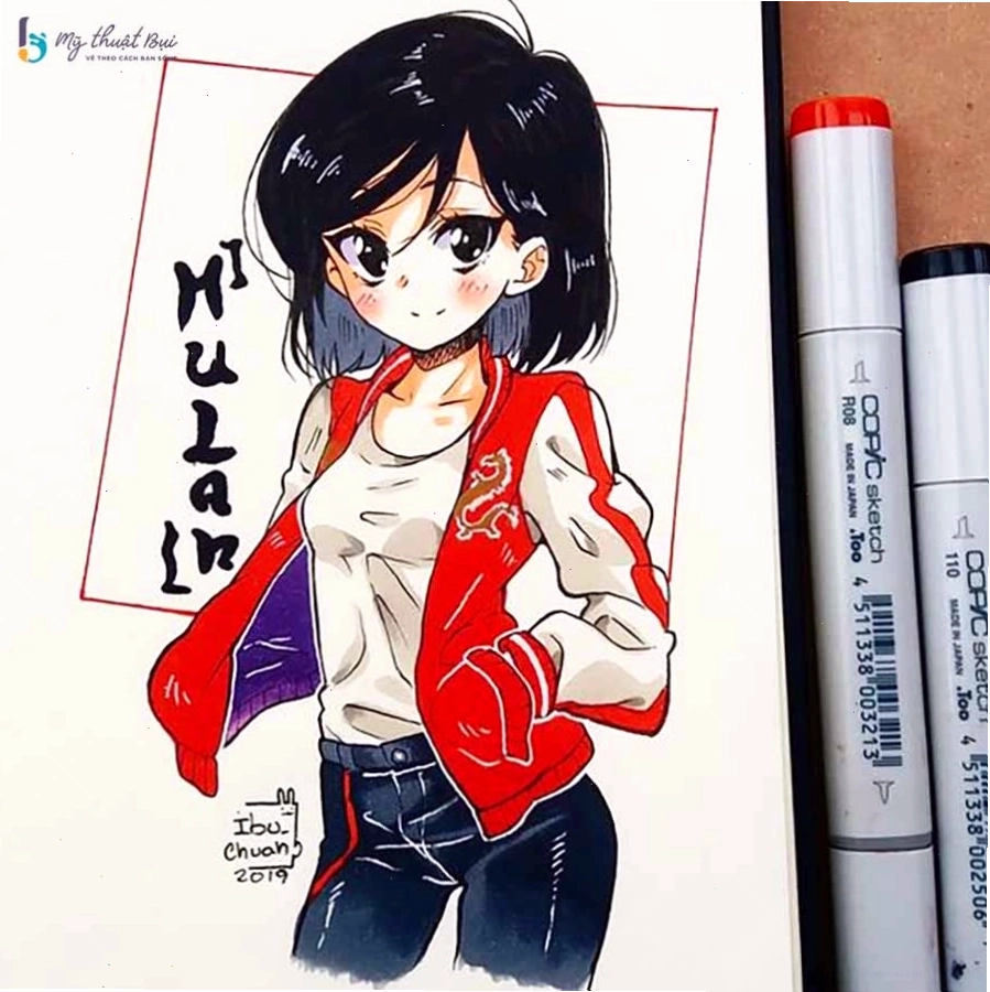 Tranh vẽ anime nữ đẹp thể hiện khí chất mạnh mẽ