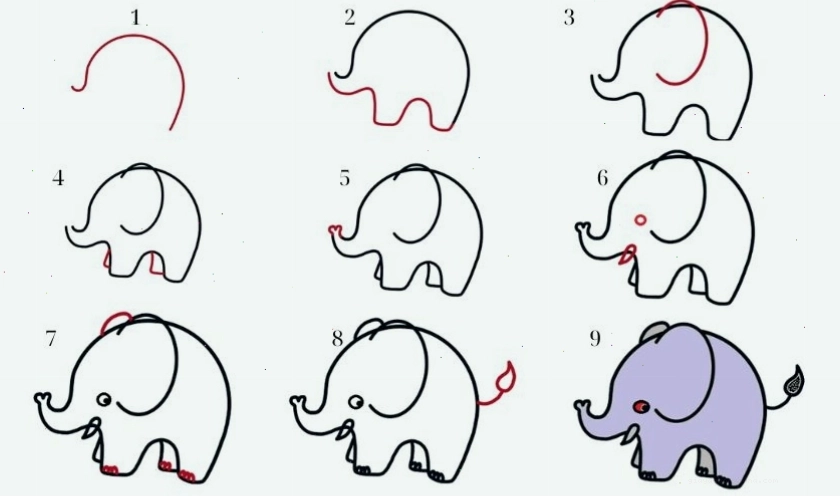 Voi chibi đơn giản, dễ thương