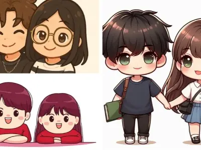 Ảnh avatar đôi chibi cute siêu dễ thương cho các cặp đôi