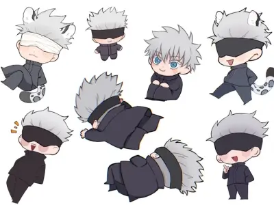 Ảnh Gojo chibi cute siêu cấp đáng yêu cho fan Jujutsu